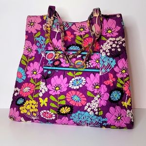 XL Vera Bradley Flutterby Tote Snap Closure